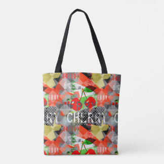 Cherry version A small scale modern collage art Tote Bag