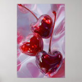 Cherry Vibes – Abstract Heart Cherries Love Art Poster (Voorkant)