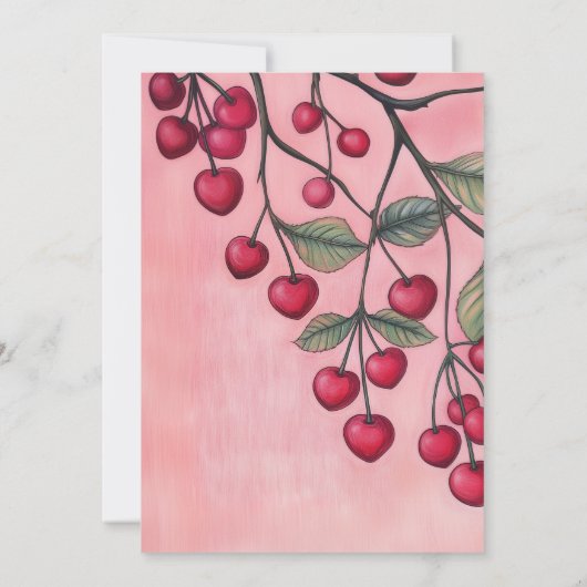Cherry Vibes Custom Wedding Verloving Save The Date (Achterkant)