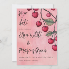 Cherry Vibes Custom Wedding Verloving Save The Date