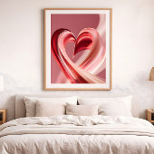 Cherry Vibes Heart Swirl–Modern Love Abstract Art Poster