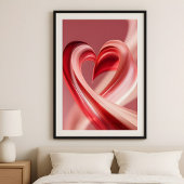 Cherry Vibes Heart Swirl–Modern Love Abstract Art  Poster
