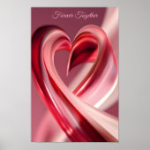 Cherry Vibes Heart Swirl–Modern Love Abstract Art Poster (Voorkant)