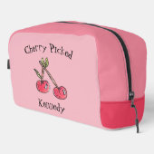 Cherry Voeg naam toe Schattige Modern Summer Pink  Toilettasje (Rechterhoek)