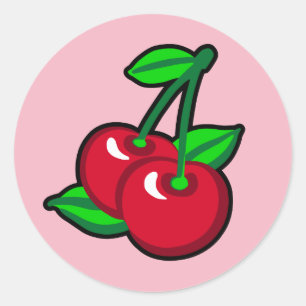 Cherry voor kersenplukkers ronde sticker