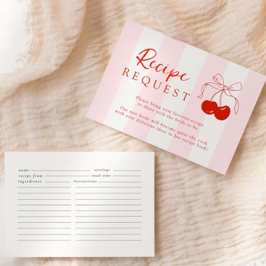 Cherry Vrijgezellenfeest Recept Aanvraag Informatiekaartje