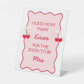 Cherry Vrijgezellenfeest spel Raad eens hoeveel ku Reclamebord Met Voetstuk (Voorkant)