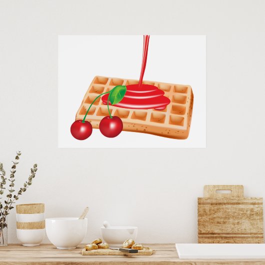 Cherry Waffles Poster (Keuken)