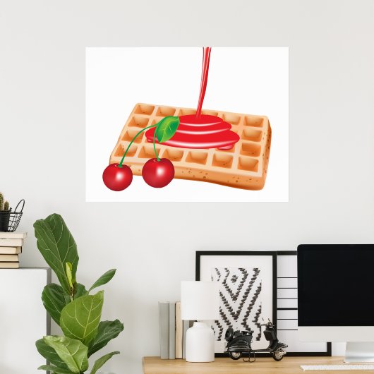Cherry Waffles Poster (Thuiskantoor)