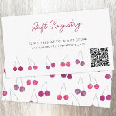 Cherry Watercolo Baby shower Gift Registry QR-code Informatiekaartje