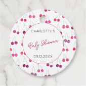 Cherry Waterverf Baby shower gepersonaliseerd Bedankjes Labels (Voorkant)
