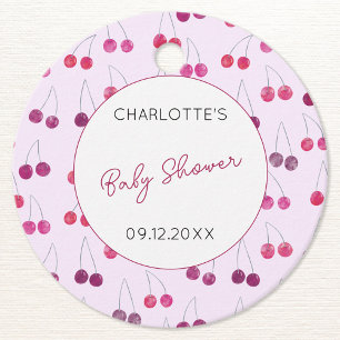 Cherry Waterverf Baby shower gepersonaliseerd Bedankjes Labels