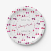 Cherry Waterverf Baby shower gepersonaliseerd Papieren Bordje (Voorkant)