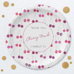 Cherry Waterverf gepersonaliseerd Papieren Bordje<br><div class="desc">Schattigee en moderne waterverf kersen Bedankt Cherry Veel gepersonaliseerd feestontwerp. Pas de tekst aan uw feest aan. Originele versie door Nic Squirrell</div>