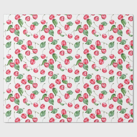 Cherry Waterverf Pattern Cadeaupapier (Vlak)