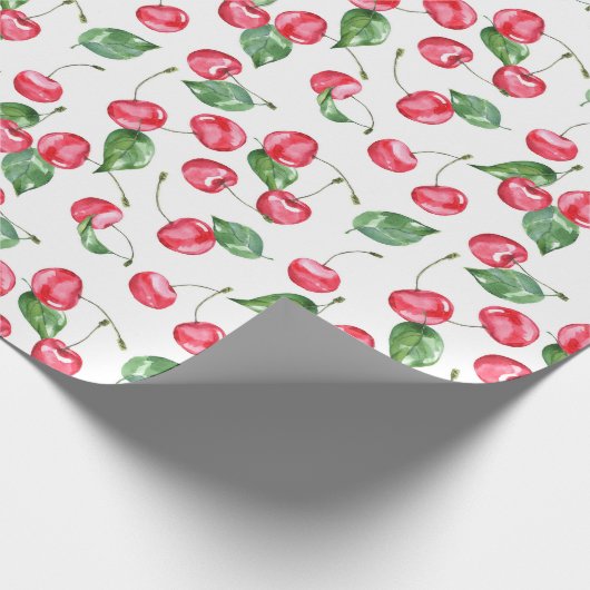 Cherry Waterverf Pattern Cadeaupapier (Hoek)