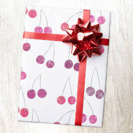 Cherry Waterverf Pattern Cadeaupapier