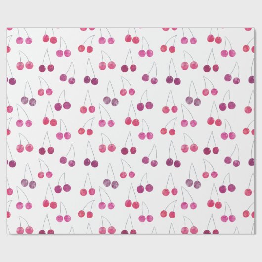 Cherry Waterverf Pattern Cadeaupapier (Vlak)