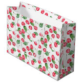 Cherry Waterverf Pattern Groot Cadeauzakje (Voorkant Gekanteld)