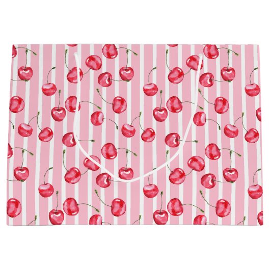 Cherry Waterverf Pattern Groot Cadeauzakje (Voorkant)