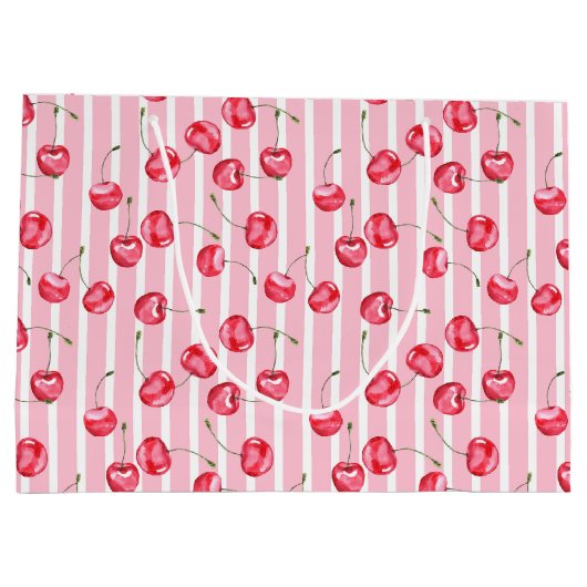 Cherry Waterverf Pattern Groot Cadeauzakje (Achterkant)
