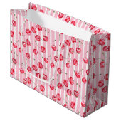 Cherry Waterverf Pattern Groot Cadeauzakje (Voorkant Gekanteld)