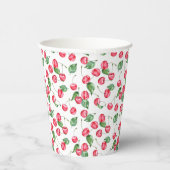 Cherry Waterverf Pattern Papieren Bekers (Rechts)