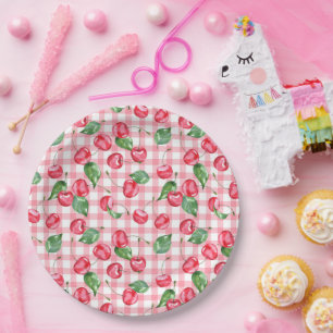 Cherry Waterverf Pattern Papieren Bordje