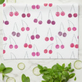 Cherry Waterverf Pattern Pink Theedoek (Gevouwen)