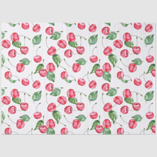 Cherry Waterverf Pattern Tissuepapier (Voorkant)