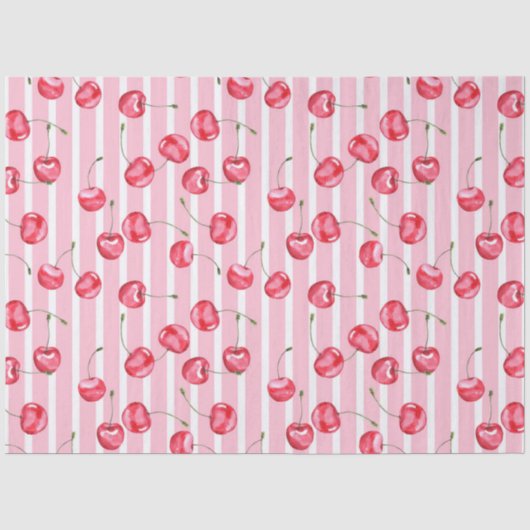 Cherry Waterverf Pattern Tissuepapier (Voorkant)