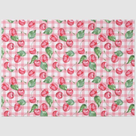 Cherry Waterverf Pattern Tissuepapier (Voorkant)