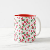 Cherry Waterverf Pattern Tweekleurige Koffiemok (Voorkant rechts)