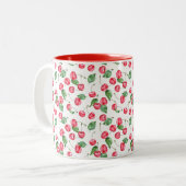 Cherry Waterverf Pattern Tweekleurige Koffiemok (Voorkant links)