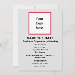 Cherry/Wht./Lt. Grey Bus. Opp. Mtg. Logo Save The Date