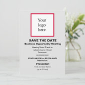 Cherry/Wht./Lt. Grey Virtual Bus. Opp. Mtg. Logo Save The Date (Staand voorkant)