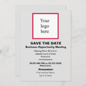 Cherry/Wht./Lt. Grey Virtual Bus. Opp. Mtg. Logo Save The Date (Voorkant / Achterkant)