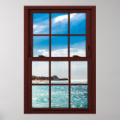 Cherry Wood Afbeelding Caribische Uitzicht Poster (Voorkant)