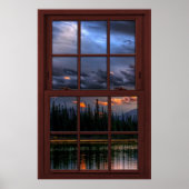 Cherry Wood Afbeelding Window Scenery Uitzicht 1 v Poster (Voorkant)