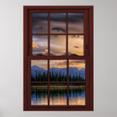 Cherry Wood Afbeelding Window Scenery Uitzicht 2 v Poster (Voorkant)