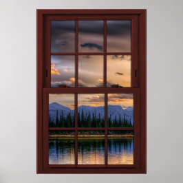 Cherry Wood Afbeelding Window Scenery Uitzicht 2 v Poster