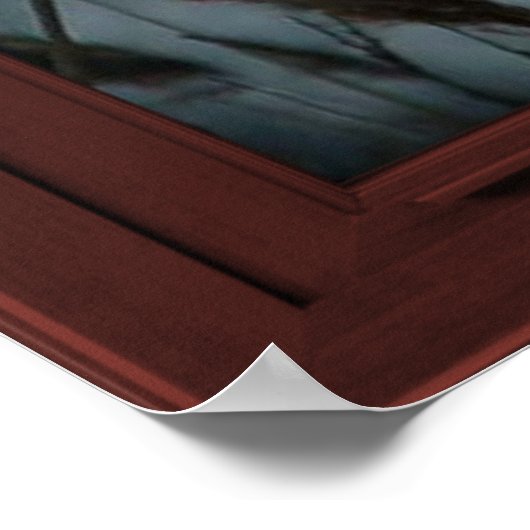 Cherry Wood Faux Window Illusion - Flock of Birds Poster (Hoek)