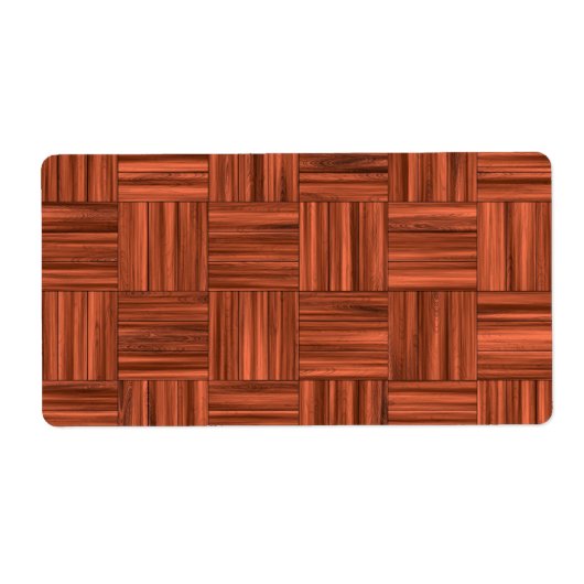 Cherry Wood Parquet Floor Pattern Etiket (Voorkant)