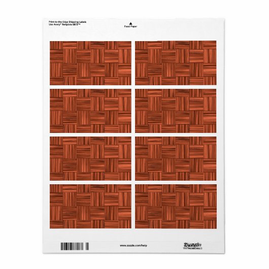 Cherry Wood Parquet Floor Pattern Etiket (Full Sheet)