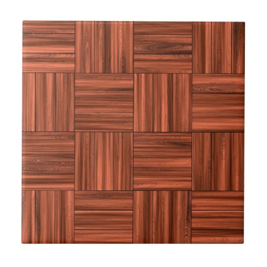 Cherry Wood Parquet Floor Pattern Tegeltje (Voorkant)