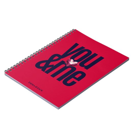 Cherry You & Me Gepersonaliseerd Notitieboek (Linkerzijde)