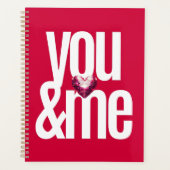 Cherry You & Me Gepersonaliseerde Roze Planner (Voorkant)