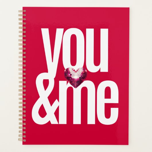 Cherry You & Me Gepersonaliseerde Roze Planner (Voorkant)