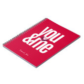 Cherry You & Me gepersonaliseerde roze Valentijnsd Notitieboek (Linkerzijde)