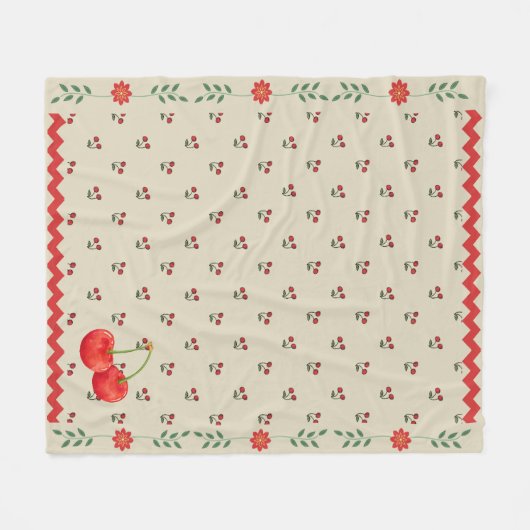 Cherry Zig Zag Fleece Deken (Voorkant (Horizontaal))